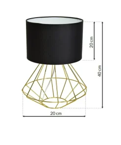 Złota lampka stołowa z czarnym abażurem MLP6272 z serii LUPO | Kaja Oświetlenie*Sklep Kaja Flash Sale