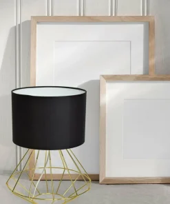 Złota lampka stołowa z czarnym abażurem MLP6272 z serii LUPO | Kaja Oświetlenie*Sklep Kaja Flash Sale