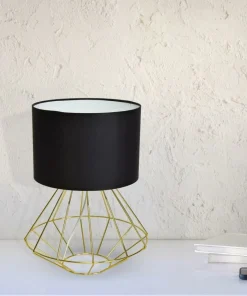 Złota lampka stołowa z czarnym abażurem MLP6272 z serii LUPO | Kaja Oświetlenie*Sklep Kaja Flash Sale