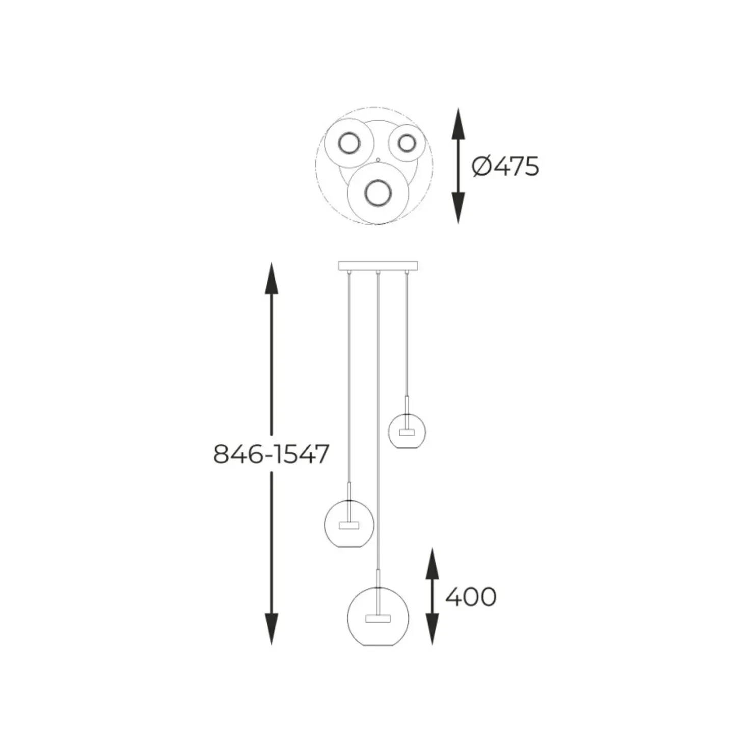 Shop Sklep Kaja Złota, ledowa lampa z kloszami P0428-03L-L4AC ENCELADUS | Kaja