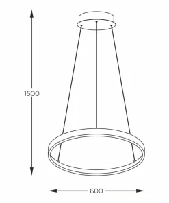 New Sklep Kaja Złota, ledowa obręcz do salonu ⌀60cm 2023201-GD60 BRENO | Kaja
