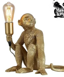 Złota, modernistyczna lampka nocna ABR-KARD4-G MONKEY | Kaja*Sklep Kaja Fashion