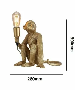 Złota, modernistyczna lampka nocna ABR-KARD4-G MONKEY | Kaja*Sklep Kaja Fashion