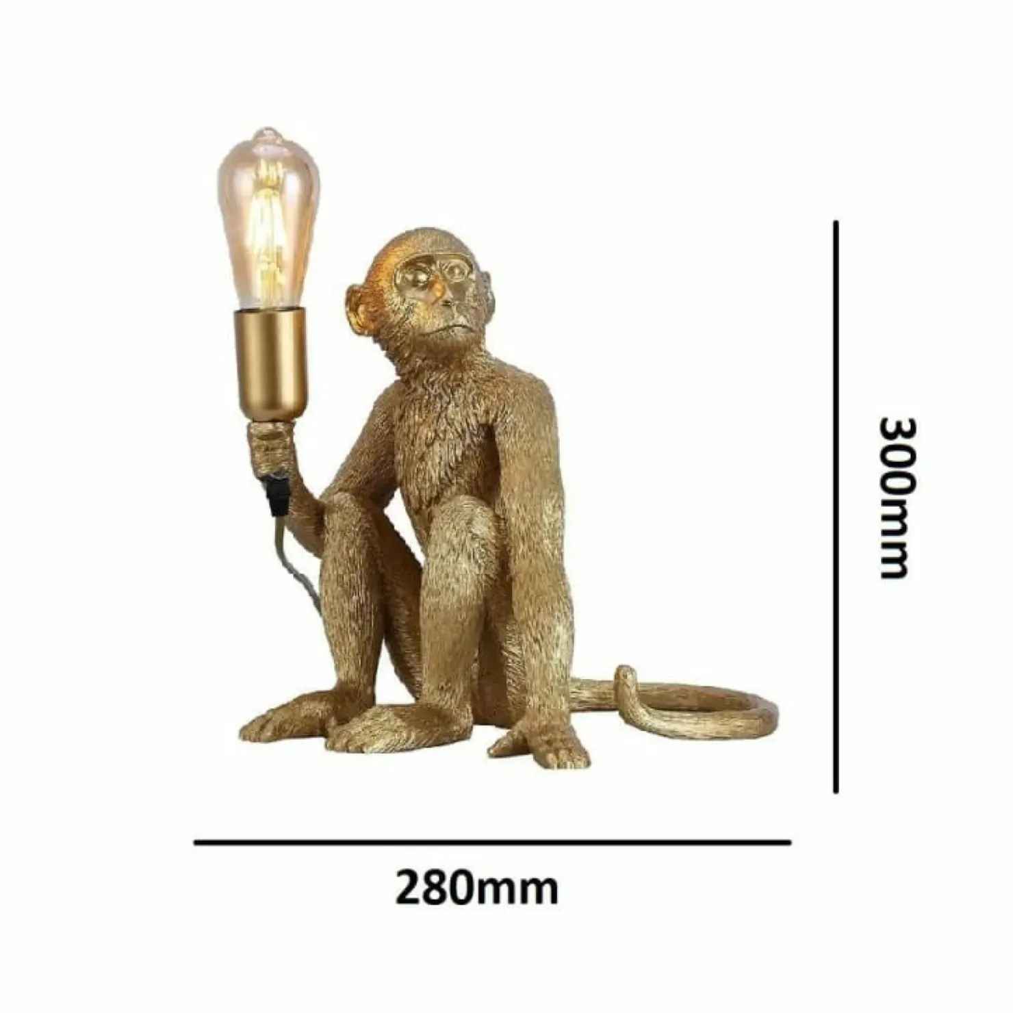 Złota, modernistyczna lampka nocna ABR-KARD4-G MONKEY | Kaja*Sklep Kaja Fashion
