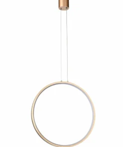 Sale Sklep Kaja Złota obręcz LED na pionowym zwisie ⌀40cm AZ5254 MASSIMA | Kaja złotopiaskowane