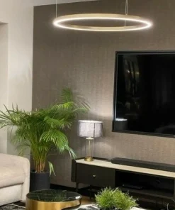 Cheap Sklep Kaja Złota obręcz LED wisząca do salonu LP-033/1P L GD SHINY z serii MIDWAY