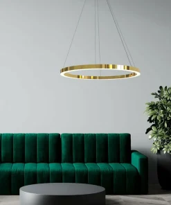 Cheap Sklep Kaja Złota obręcz LED wisząca do salonu LP-033/1P L GD SHINY z serii MIDWAY