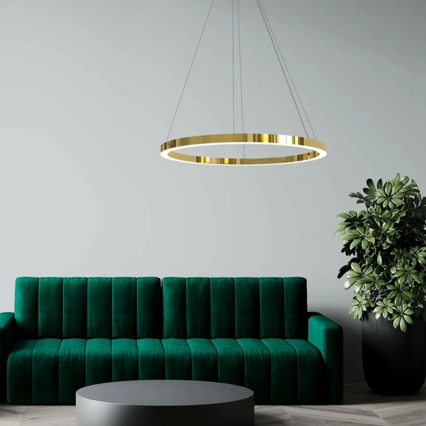 Cheap Sklep Kaja Złota obręcz LED wisząca do salonu LP-033/1P L GD SHINY z serii MIDWAY