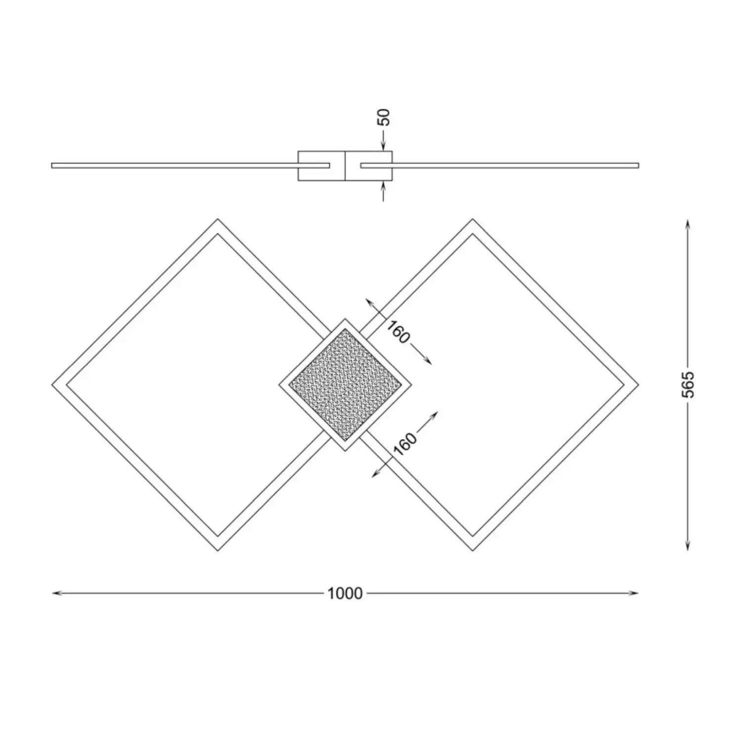 Złota, ozdobna lampa sufitowa, plafon LED RLX96474-1D HEX | Kaja*Sklep Kaja New