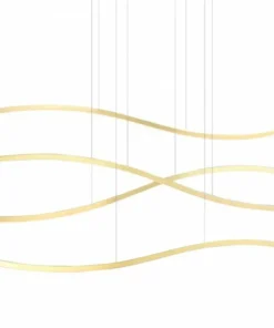 Shop Sklep Kaja Złota wisząca lampa LED nowoczesna do salonu AZ4058 WAVES | Kaja złoty
