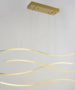 Shop Sklep Kaja Złota wisząca lampa LED nowoczesna do salonu AZ4058 WAVES | Kaja złoty