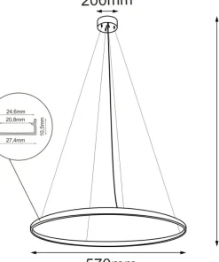 Cheap Sklep Kaja Złote koło LED na zwisach ⌀57cm 3000K ANT 5324 z serii AGA