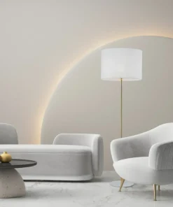 Złoto-biała lampa stojąca glamour TK 16033 UMBERTO WHITE GOLD | Kaja*Sklep Kaja Shop