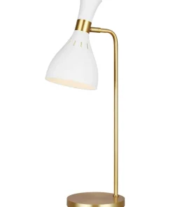 Złoto-biała lampa stołowa, nocna FE-JOAN-TL-MW z serii JOAN*Sklep Kaja Online