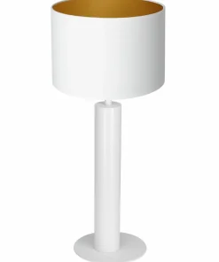 Złoto-biała lampka stołowa z abażurem LX 3662 z serii TABLE LAMPS*Sklep Kaja Best Sale