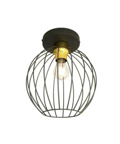 Store Sklep Kaja Złoto-czarna lampa sufitowa z drucianym kloszem 1370/1 z serii NEST