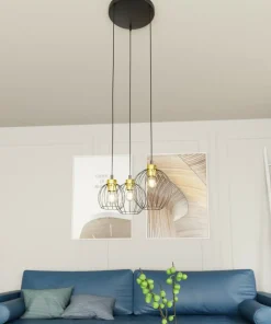 Store Sklep Kaja Złoto-czarna lampa wisząca, na trzy żarówki 1368/3PREM z serii NANDO