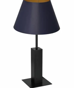Złoto-granatowa lampka nocna, z abażurem LX 3646 z serii TABLE LAMPS*Sklep Kaja Flash Sale