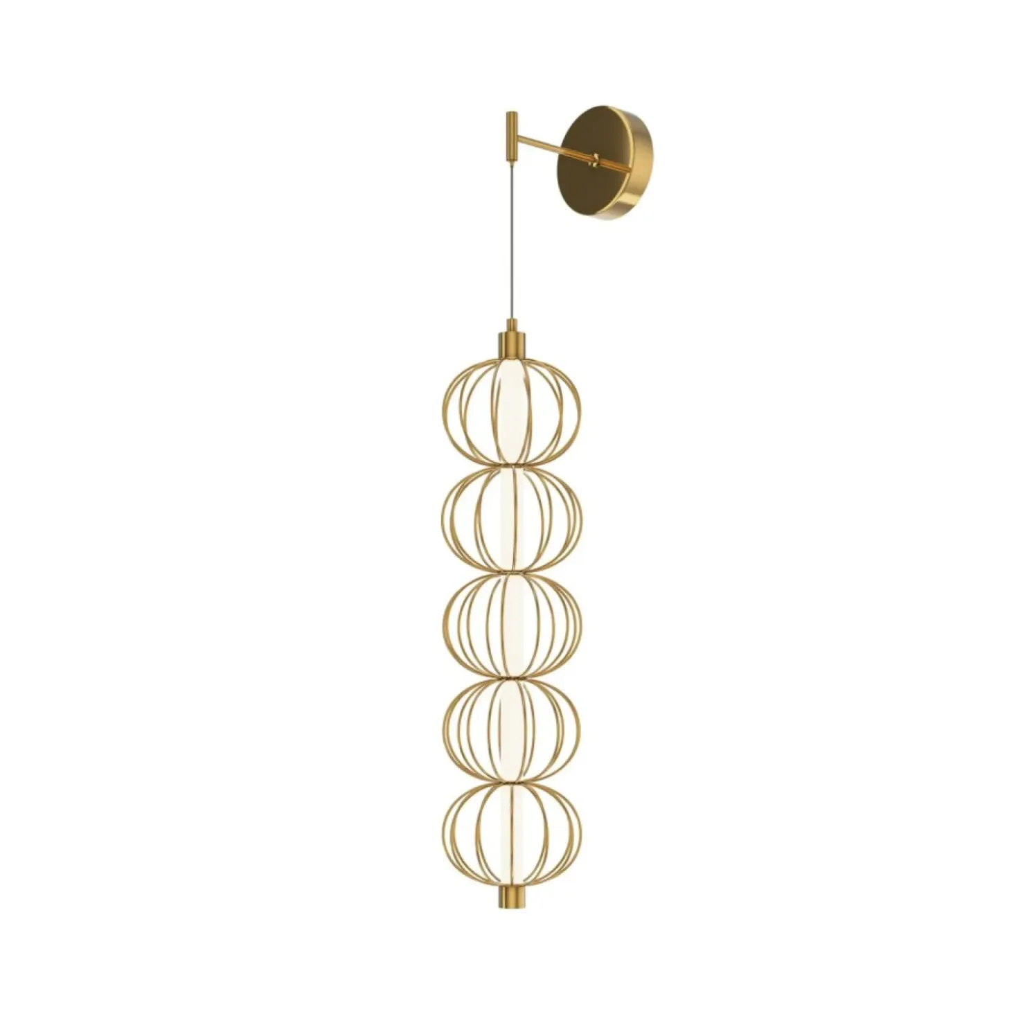 Złoty kinkiet, wbudowany LED MOD216WL-L10G3K z serii GOLDEN CAGE*Sklep Kaja Online