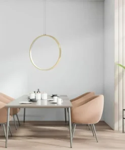 Cheap Sklep Kaja Złoty żyrandol LED, pionowy zwis obręcz ⌀60cm AZ5256 MASSIMA | Kaja złotopiaskowane