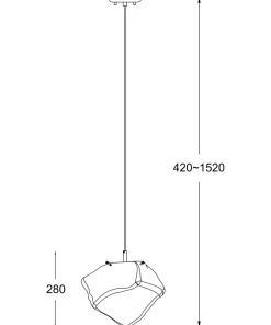 Fashion Sklep Kaja Złoty zwis z nieregularnym kloszem P0488-01B-U8AC ROCK | Kaja